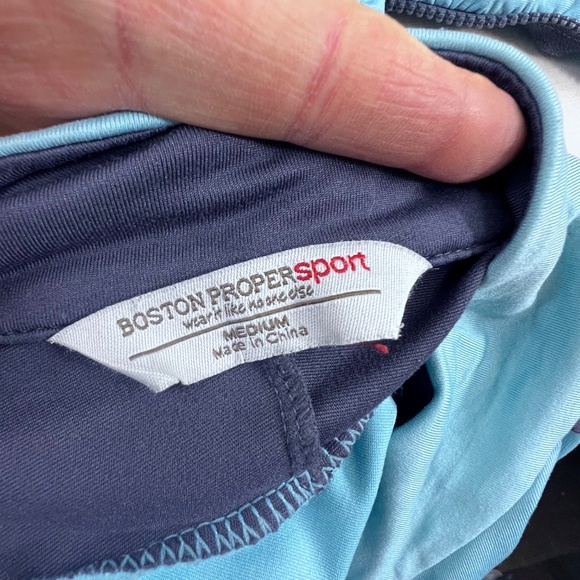 |•BOSTON PROPER•| Blue & Grey Athletic Activewear Jacket Size Medium - Picture 9 of 10